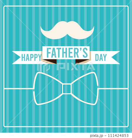 Happy father day vintage invitational card with bowtie and mustache Vector 111424853