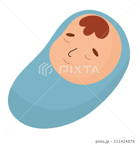 Isolated cute newborn baby cartoon character Vector Isolated cute newborn baby cartoon character Vector 111424879