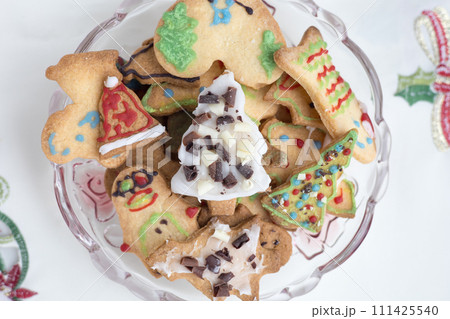 Handmade cookies baked for Christmas Eve dinner Handmade cookies baked for Christmas Eve dinner 111425540