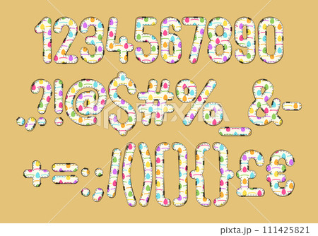 Versatile Collection of Colorful Eggs Numbers and Punctuation for Various Uses Versatile Collection of Colorful Eggs Numbers and Punctuation for Various Uses 111425821