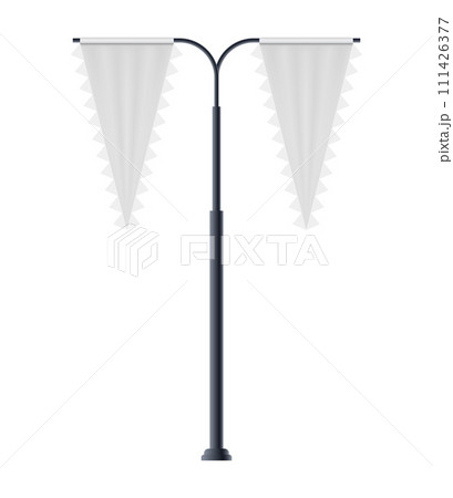 street pennant flag banners mock up isolated. Vector illustration 111426377