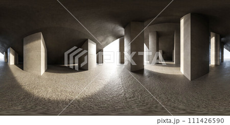 Room With Numerous Columns 360 panorama vr environment map 111426590