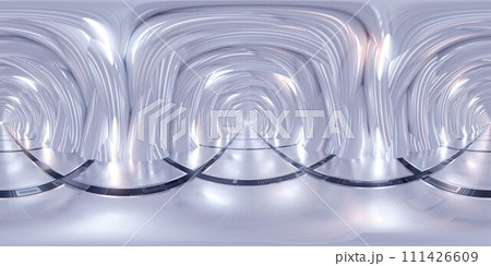a Tunnel Inside a Building with reflections and lights 360 panorama vr environment map 111426609