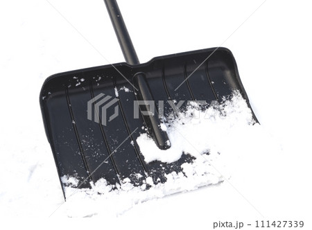 Snow removal, shovel, close-up. Winter. 111427339