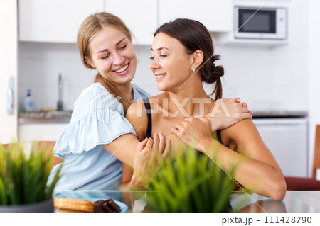 Portrait of two young friendly women Portrait of two young friendly women 111428790
