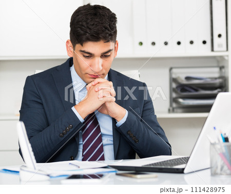 Young male is having complicated issue in project Young male is having complicated issue in project 111428975