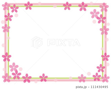 桜 フレーム ホワイトスペース パステルカラー 桜 フレーム ホワイトスペース パステルカラー 111430495