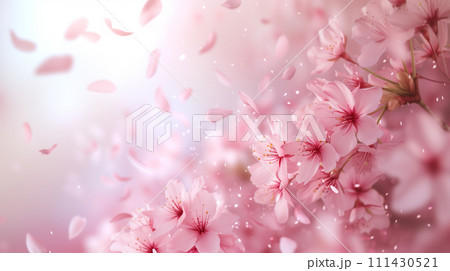 舞う桜の花　generative ai 111430521