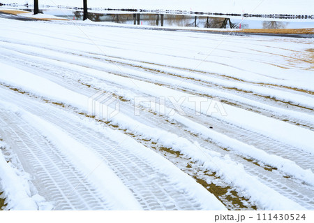 関東地方の大雪 雪景色 荒川河川敷の冬模様 関東地方の大雪 雪景色 荒川河川敷の冬模様 111430524