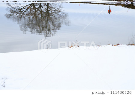 関東地方の大雪 雪景色 荒川河川敷の冬模様 関東地方の大雪 雪景色 荒川河川敷の冬模様 111430526