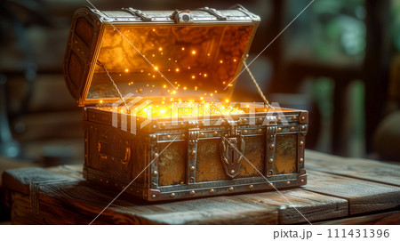 黄金に輝く宝箱特大サイズ