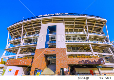 日本の横浜都市景観 横浜スタジアムなどを望む 日本の横浜都市景観 横浜スタジアムなどを望む 111431564