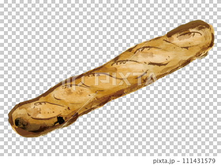 フランスパン、バゲットの手描きイラスト 111431579