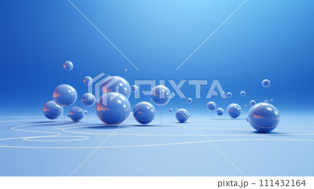 spheres in blue background, concept of science and technology spheres in blue background, concept of science and technology 111432164