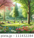 公園で楽しむ人たち 111432284