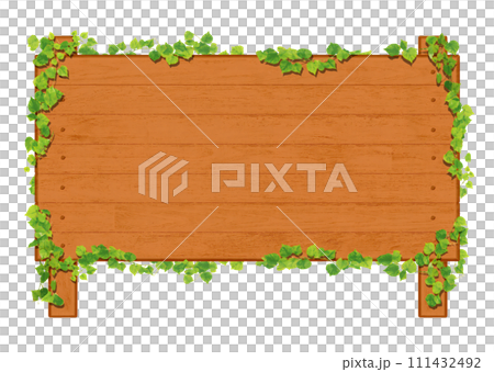 ivy leaves and red brown sign 111432492