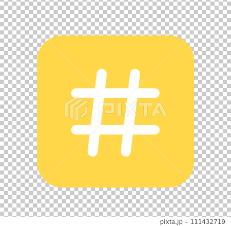 Simple yellow hashtag Simple yellow hashtag 111432719