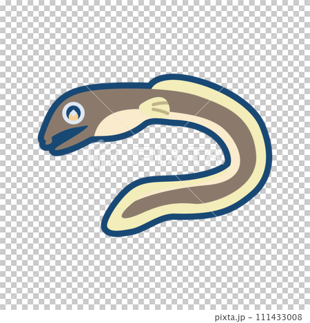 かわいいホタテウミヘビのイラスト 111433008