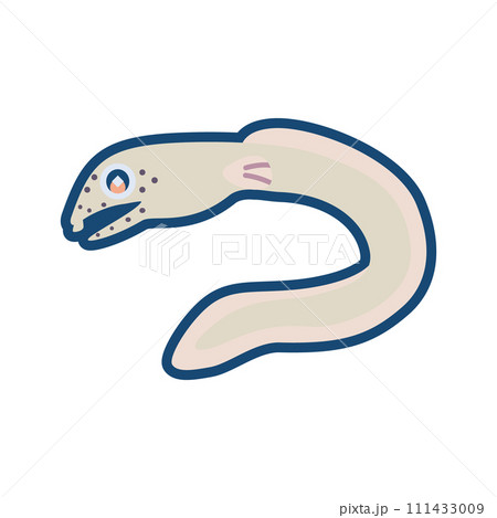 かわいいトンガリホタテウミヘビのイラスト かわいいトンガリホタテウミヘビのイラスト 111433009