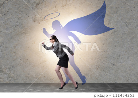 Businesswoman in the alter ego concept 111434253