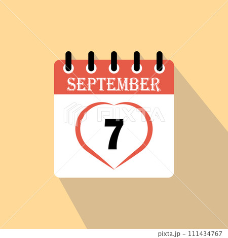 Icon calendar day - 7 September 111434767