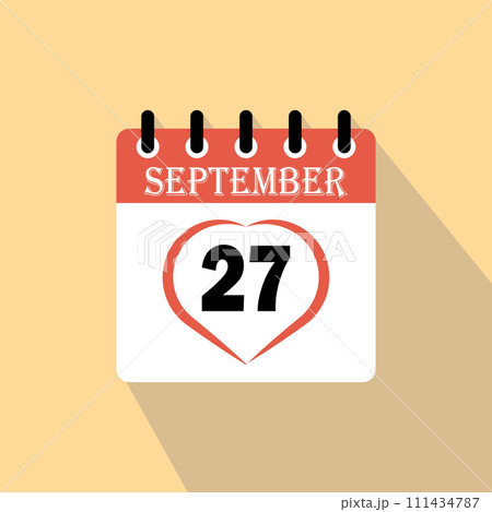 Icon calendar day - 27 September 111434787