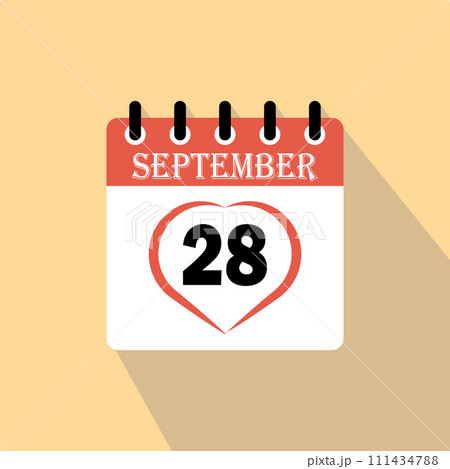 Icon calendar day - 28 September 111434788
