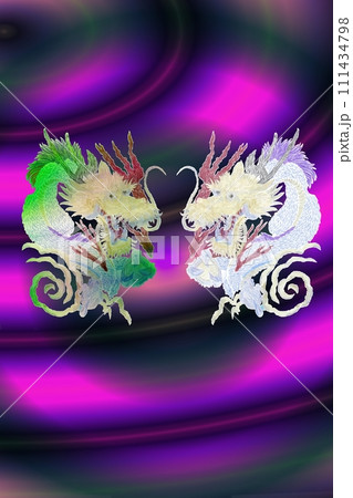 龍のイラスト　赤い龍 111434798