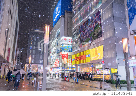 《東京都》雪景色の秋葉原電気街・2024年2月5日大雪の東京 《東京都》雪景色の秋葉原電気街・2024年2月5日大雪の東京 111435943