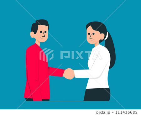 Person shake hands. Agreement and completed the deal with a handshake Person shake hands. Agreement and completed the deal with a handshake 111436685
