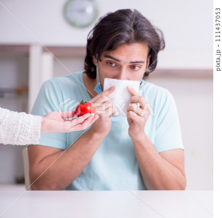 Young man suffering from allergy Young man suffering from allergy 111437053