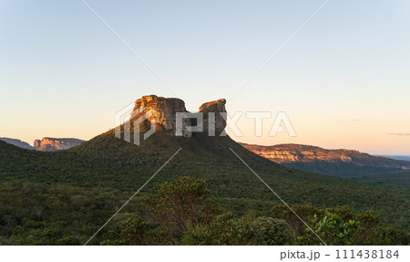 Mesmerizing Dusk at Chapada Diamantina with Camel-Shaped Rock Mesmerizing Dusk at Chapada Diamantina with Camel-Shaped Rock 111438184
