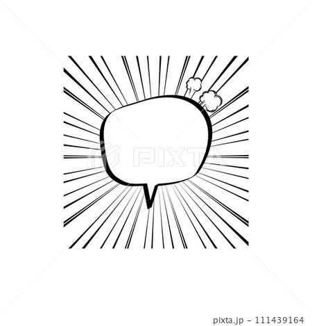 Black and white color speech bubble balloon with speed line, icon sticker memo keyword planner text box banner, flat png transparent element design 111439164