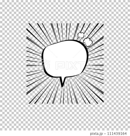Black and white color speech bubble balloon with speed line, icon sticker memo keyword planner text box banner, flat png transparent element design 111439164