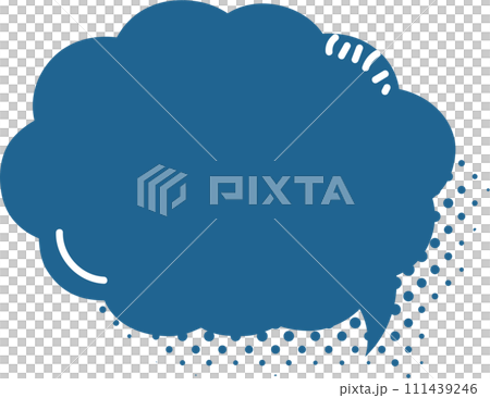 Pop art polka dots halftone Colorful pastel blue color speech bubble balloon icon sticker memo keyword planner text box banner, flat png transparent element design 111439246