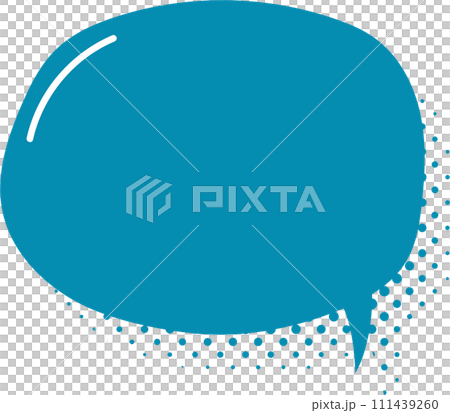 Pop art polka dots halftone Colorful pastel blue color speech bubble balloon icon sticker memo keyword planner text box banner, flat png transparent element design 111439260