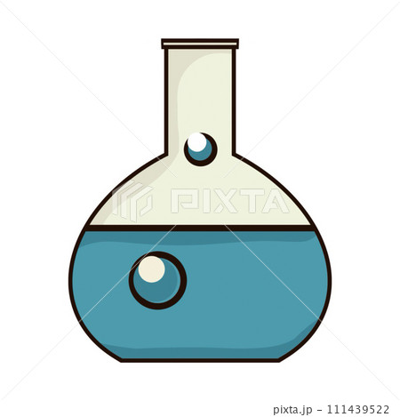 flasks with a chemist's liquid illustration on a white background hand-drawn close-up flasks with a chemist's liquid illustration on a white background hand-drawn close-up 111439522