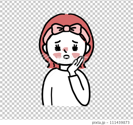 一個女人臉紅的上半身插圖 111439873