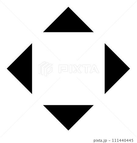 Four arrows pointing from the center symbol location icon black color vector illustration image flat style 111440445