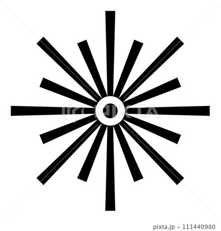 Laser optic beam flash sparks linear ray lighting icon black color vector illustration image flat style 111440980