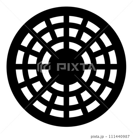 Sewer hatch manhole cover icon black color vector illustration image flat style 111440987