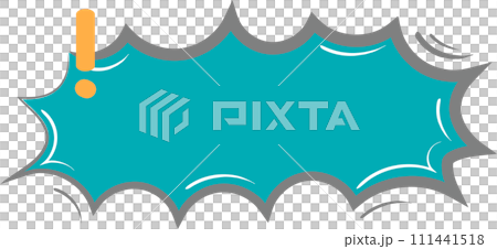 Colorful pastel green color speech bubble balloon with exclamation mark, icon sticker memo keyword planner text box banner, flat png transparent element design 111441518