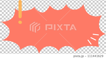 Colorful pastel orange color speech bubble balloon with exclamation mark, icon sticker memo keyword planner text box banner, flat png transparent element design 111441629