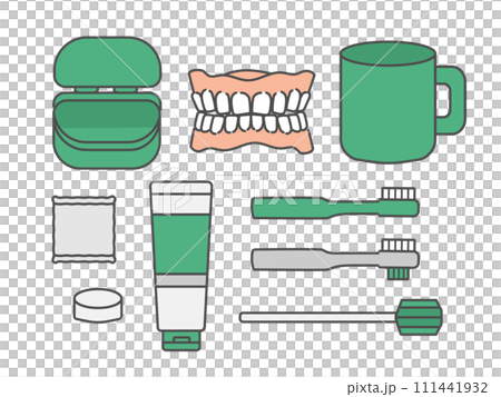 介護の口腔ケア用品　イラスト 111441932