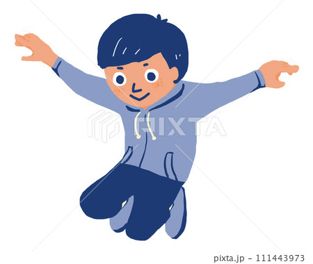 ジャンプする子ども　少年 111443973