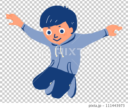 ジャンプする子ども　少年 111443973