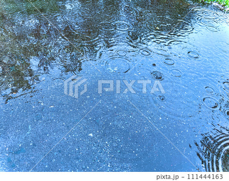 雨の日の水たまり 111444163