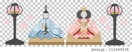 柔和的色彩 Hina 娃娃的插圖 111444516