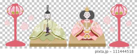 柔和的色彩 Hina 娃娃的插圖 柔和的色彩 Hina 娃娃的插圖 111444518