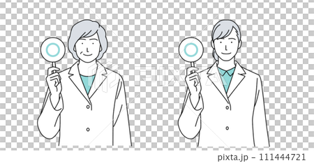 穿著白大褂的女人插畫 111444721